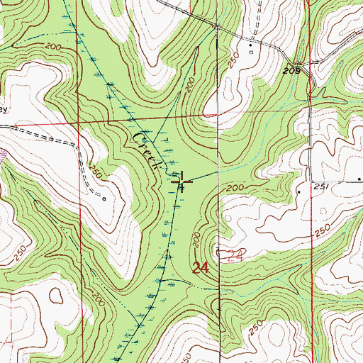 Topographic Map of Whisky Branch, AL