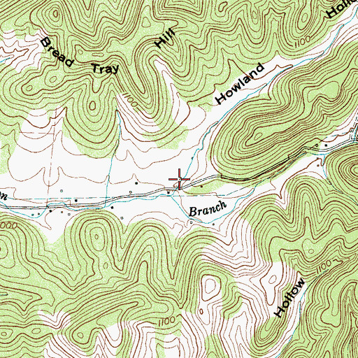 Topographic Map of Howland Hollow, TN