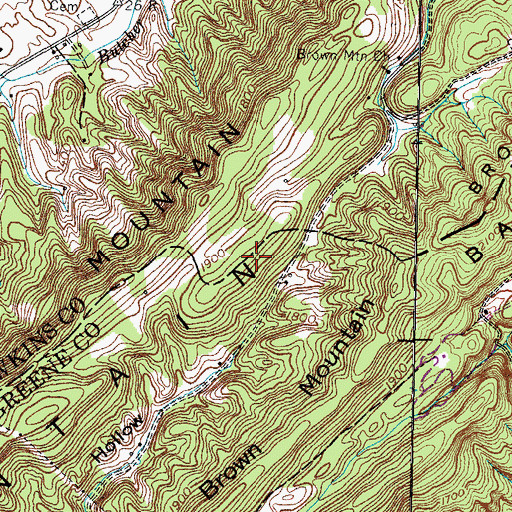 Topographic Map of Hughes Mountain, TN
