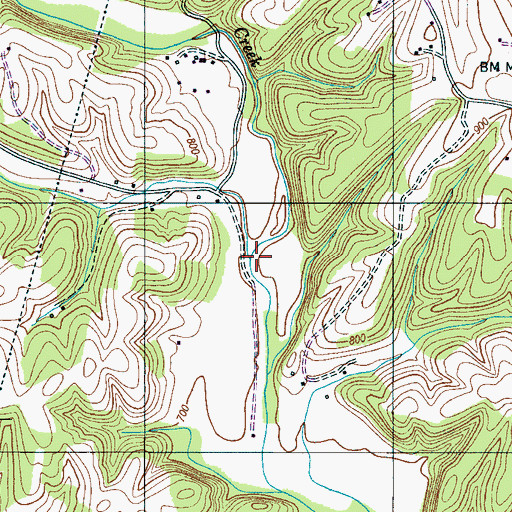 Topographic Map of Idaho Branch, TN