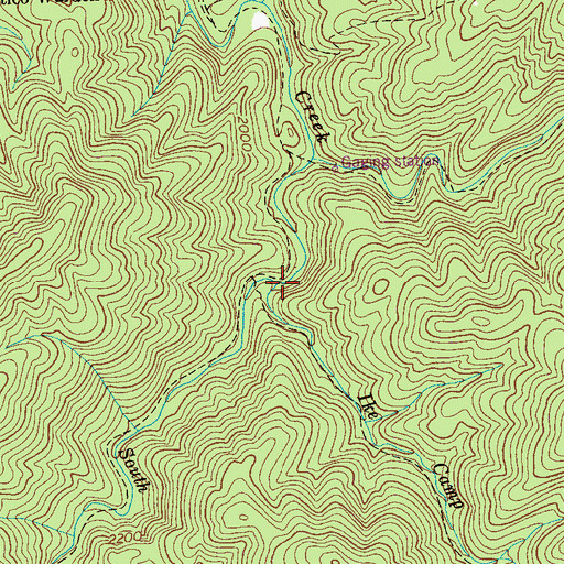 Topographic Map of Ike Camp Branch, TN