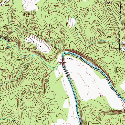 Topographic Map of Indian Camp Branch, TN