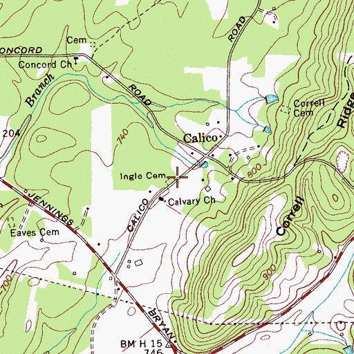 Topographic Map of Ingle Cemetery, TN