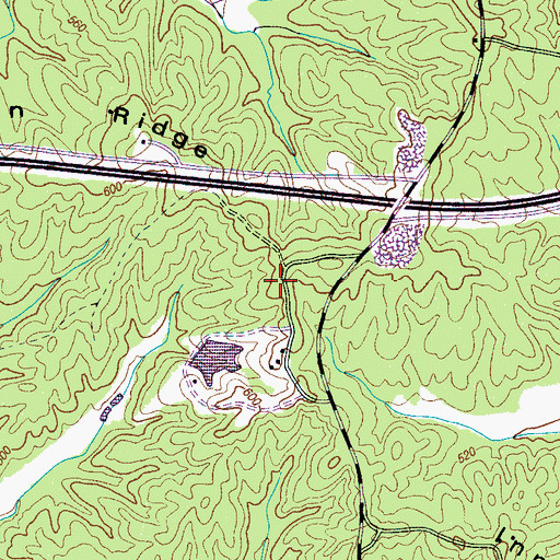 Topographic Map of Inman Ridge, TN