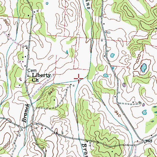 Topographic Map of Irvin Branch, TN