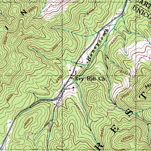 Topographic Map of Ivy Hill Church, TN