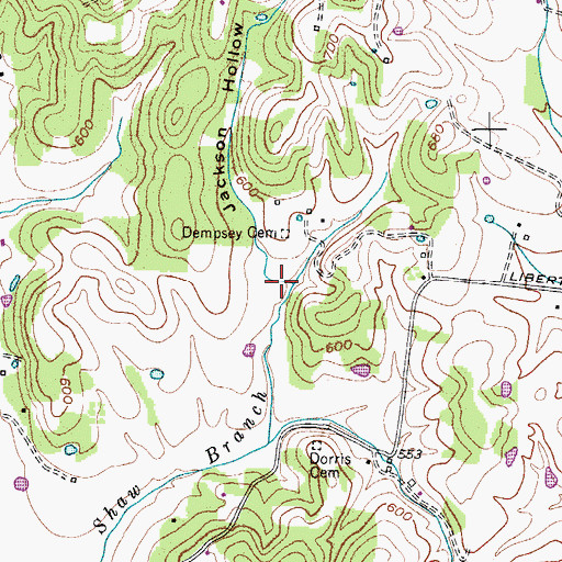 Topographic Map of Jackson Hollow, TN
