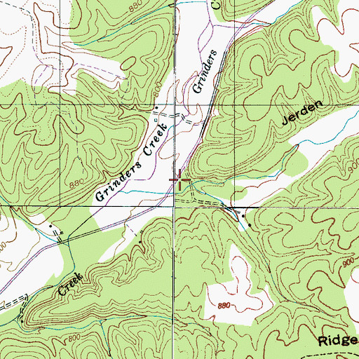 Topographic Map of Jerden Hollow, TN