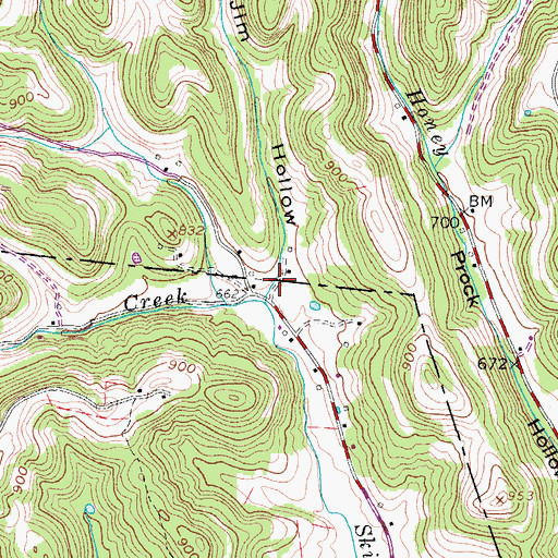 Topographic Map of Jim Hollow, TN