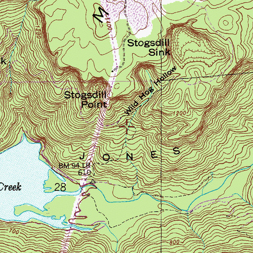Topographic Map of Wild Hog Hollow, AL