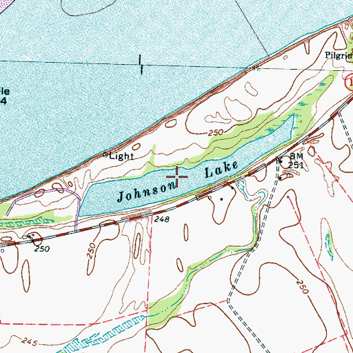 Topographic Map of Johnson Lake, TN