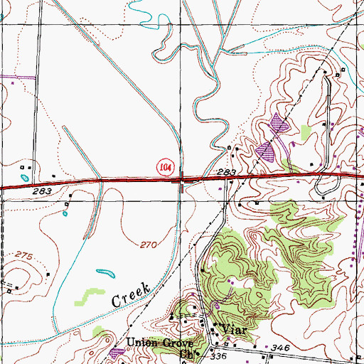 Topographic Map of Jones Creek, TN