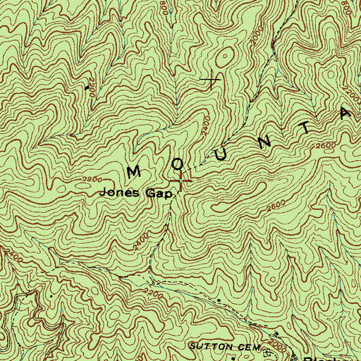 Topographic Map of Jones Gap, TN