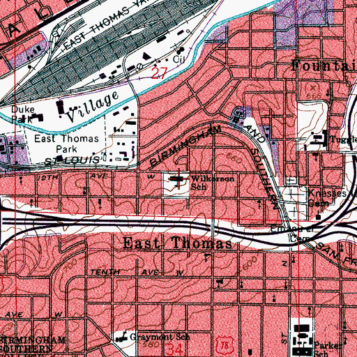 Topographic Map of Wilkerson Elementary School, AL