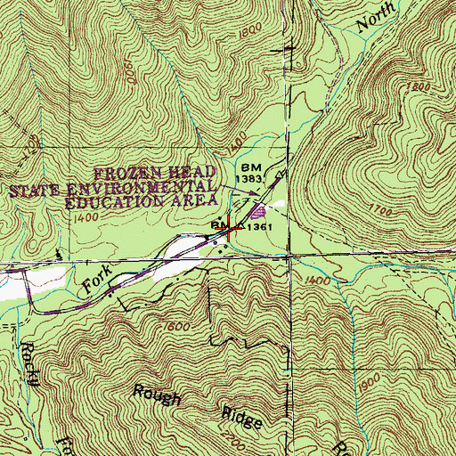 Topographic Map of Judge Branch, TN