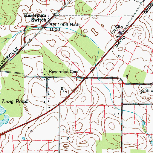 Topographic Map of Kaserman Cemetery, TN
