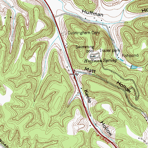 Topographic Map of Keele Hollow, TN