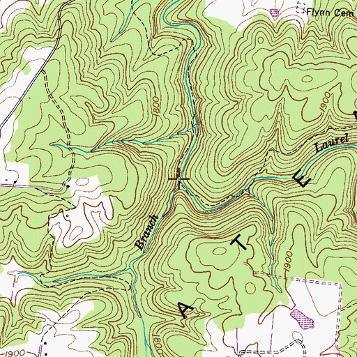 Topographic Map of Keith Branch, TN