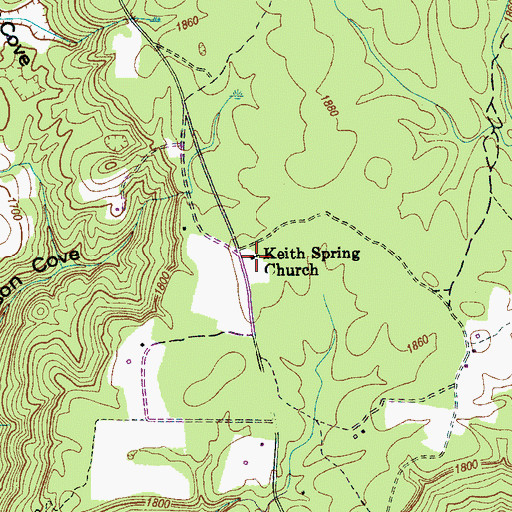 Topographic Map of Keith Spring Church, TN