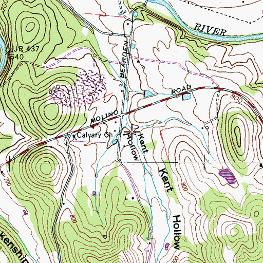 Topographic Map of Kent Hollow, TN