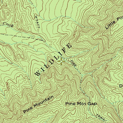 Topographic Map of Kettlefoot Wildlife Management Area, TN