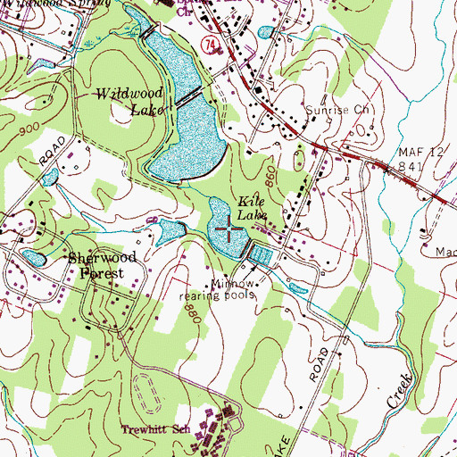 Topographic Map of Kile Lake, TN