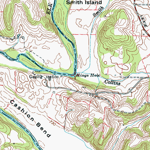 Topographic Map of Kings Hole, TN