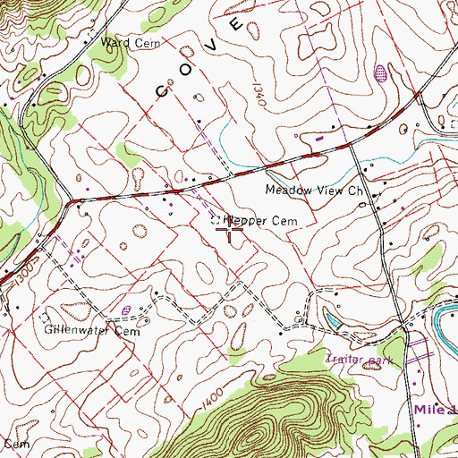Topographic Map of Klepper Cemetery, TN