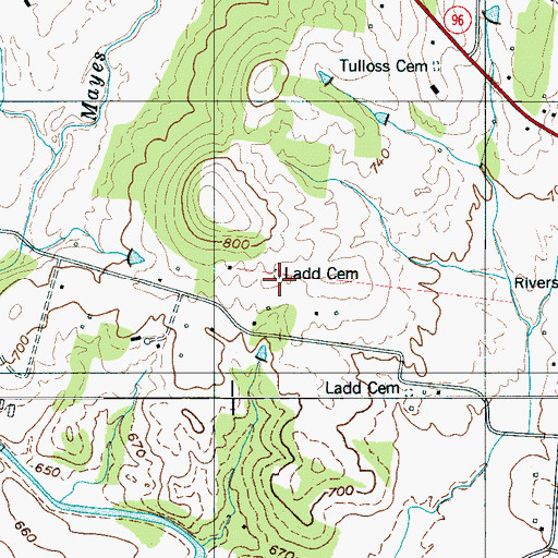 Topographic Map of Ladd Cemetery, TN