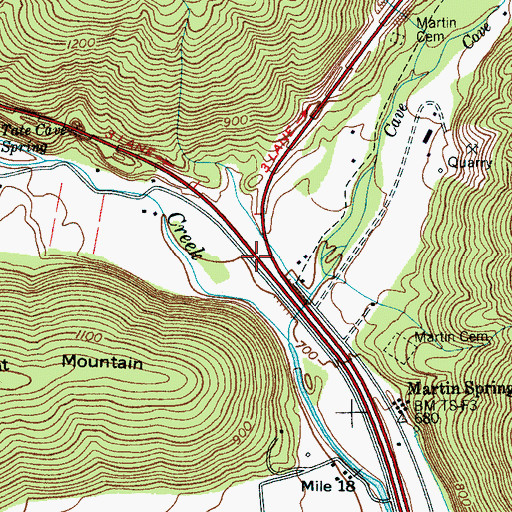Topographic Map of Ladd Cove, TN