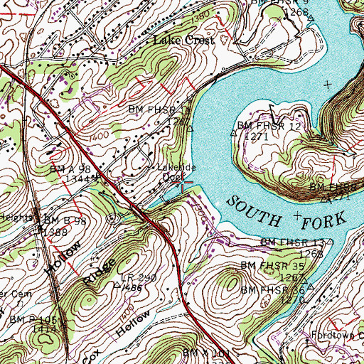 Topographic Map of Lakeside Dock, TN