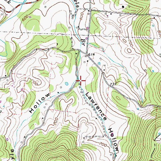 Topographic Map of Lawrence Hollow, TN