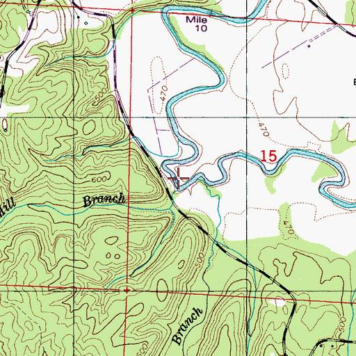 Topographic Map of Wilson Mill Branch, AL