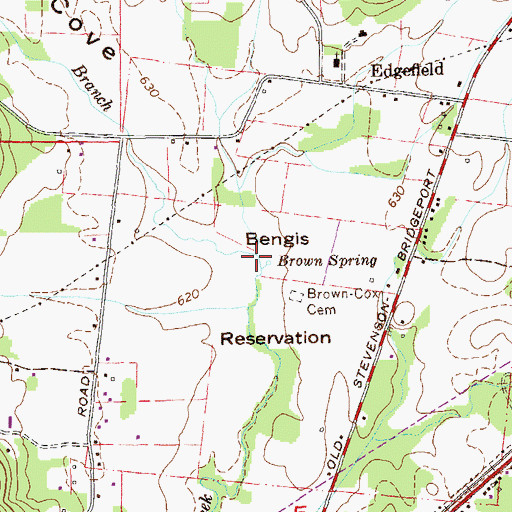 Topographic Map of Wimberly Branch, AL