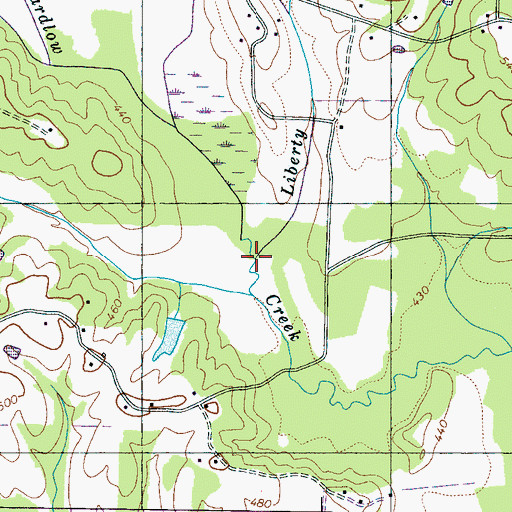 Topographic Map of Liberty Branch, TN