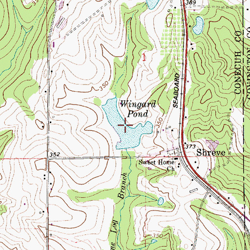 Topographic Map of Wingard Pond, AL