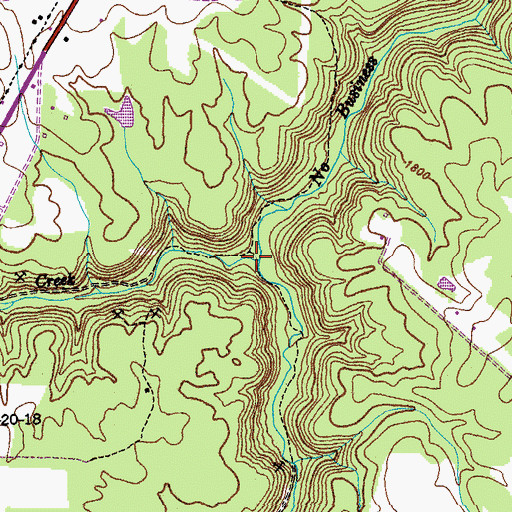Topographic Map of Lickfork Creek, TN