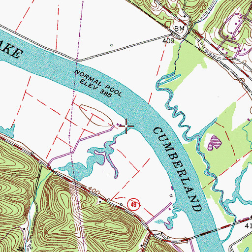 Topographic Map of Little Bluff Creek, TN