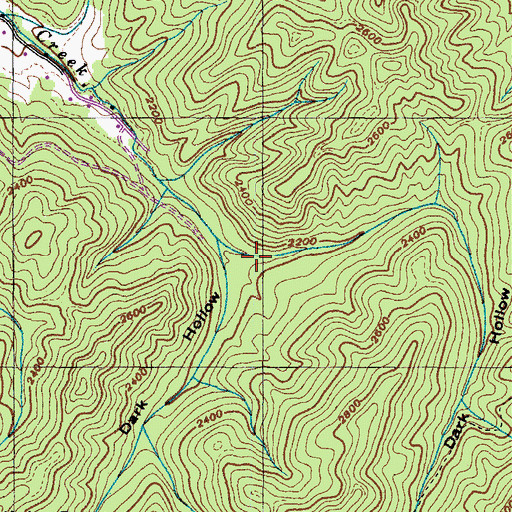 Topographic Map of Little Dark Hollow, TN
