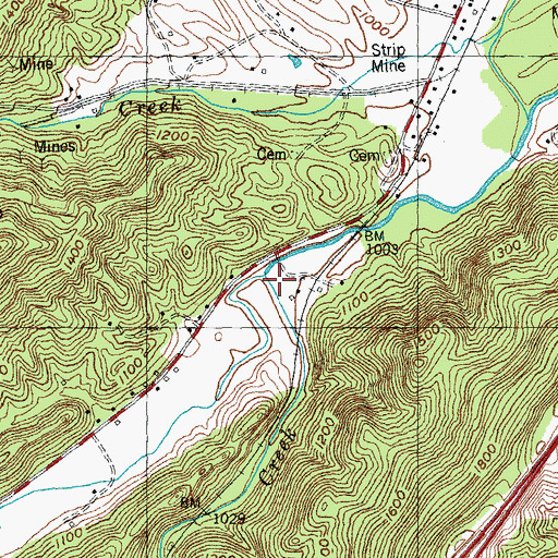 Topographic Map of Little Elk Creek, TN