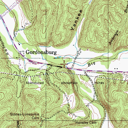 Topographic Map of Little Grinders Creek, TN