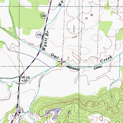 Topographic Map of Little Owl Creek, TN