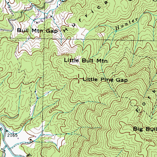 Topographic Map of Little Pine Gap, TN