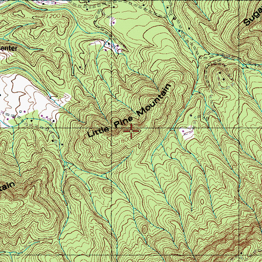 Topographic Map of Little Pine Mountain, TN