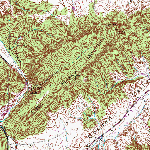 Topographic Map of Little Pine Mountain, TN