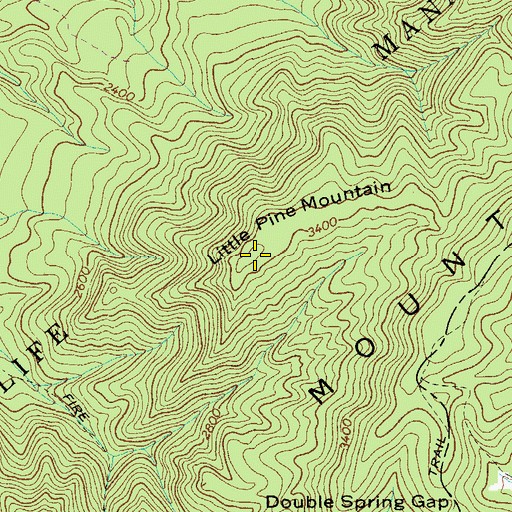 Topographic Map of Little Pine Mountain, TN