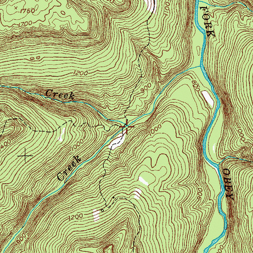 Topographic Map of Little Piney Creek, TN