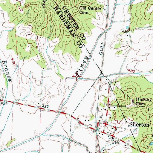 Topographic Map of Little Piney Creek, TN