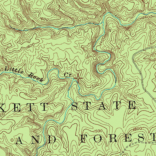Topographic Map of Little Rock Creek, TN