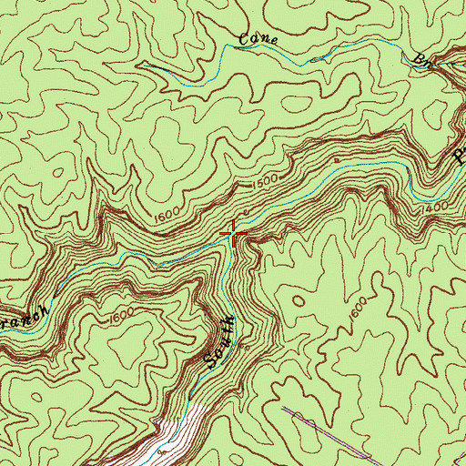 Topographic Map of Long Branch, TN